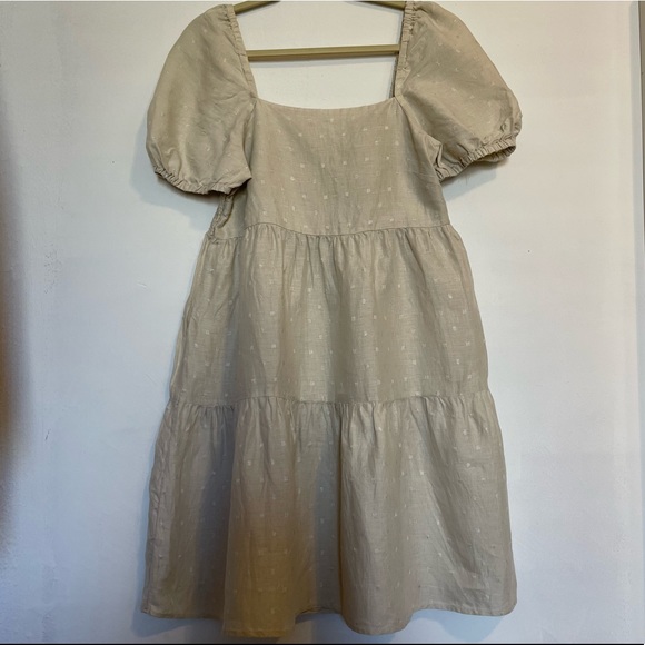 MNG Ruffled Linen Dress - Picture 2 of 13
